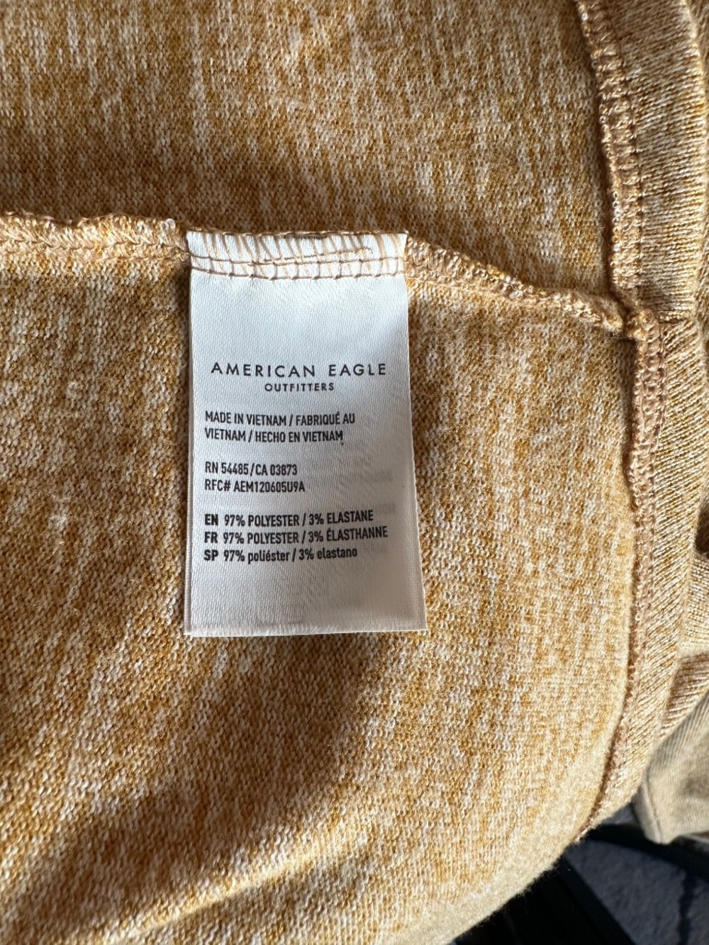 American Eagle Soft & Sexy Long Sleeve Tee Size S Mustard Yellow - Picture 4 of 4